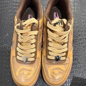 Bape STA Sneakers in Brown and Tan